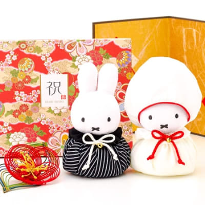 ミッフィー 和装ウェディングマスコット＋和風HAPPYBOX電報 花手鞠 茜 | 電報なら「ハート電報」
