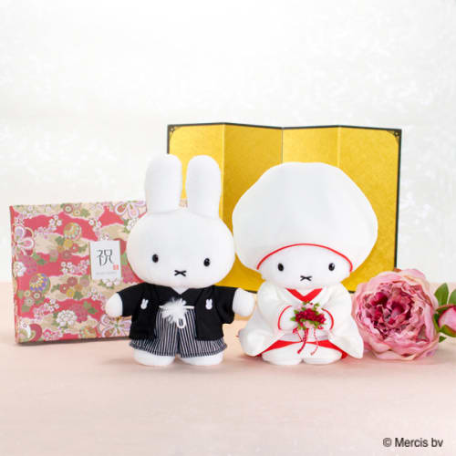 ミッフィー 和装ウェディングぬいぐるみ 和風happybox電報 花手鞠 茜 電報なら ハート電報