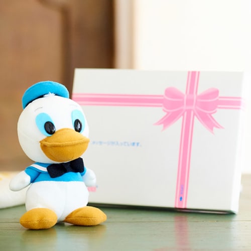 ディズニー レトロンズ ドナルド ぬいぐるみ ドキドキhappybox電報 電報なら ハート電報