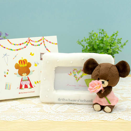 くまのがっこう フレームぬいぐるみ Sweet Jackie くまのがっこうhappybox電報 電報なら ハート電報