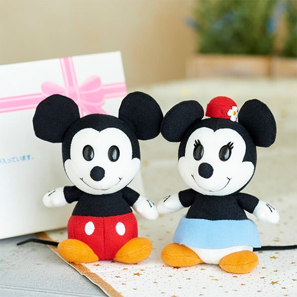 ディズニー レトロンズ ミッキー ミニー ぬいぐるみ ドキドキhappybox電報 電報なら ハート電報