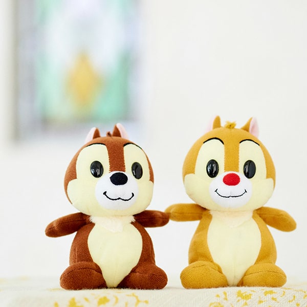 ディズニー レトロンズ チップ デール ぬいぐるみ ドキドキhappybox電報 電報なら ハート電報