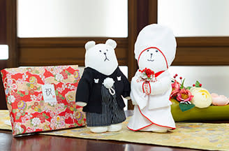 Wedding CRAFT ウェディングドール(和装)+和風電報 HAPPYBOX 花手鞠 茜