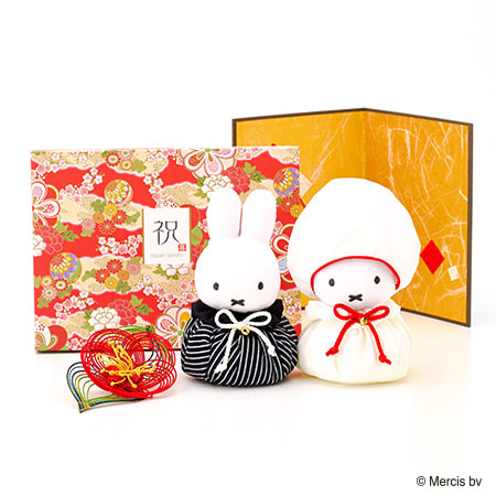 ミッフィー 和装ウェディングマスコット＋和風HAPPYBOX電報 花