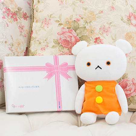 しろくまちゃんぬいぐるみ＋ドキドキHAPPYBOX電報 | 電報なら「ハート電報」