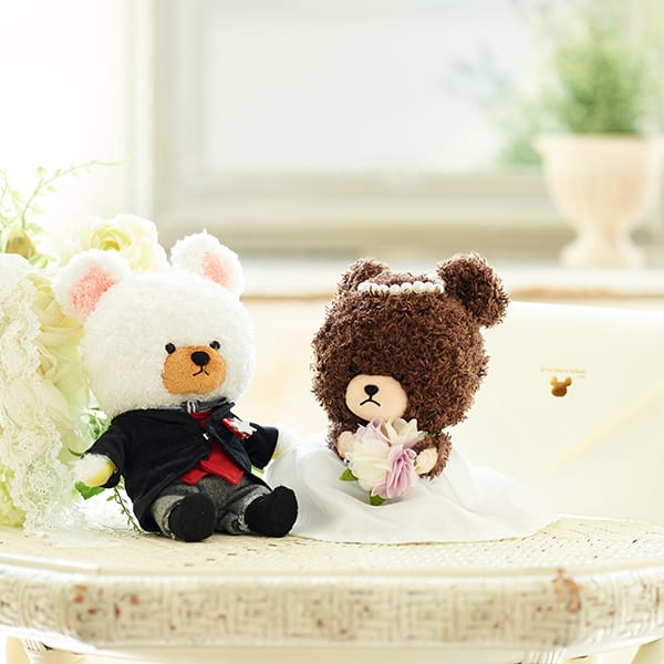 くまのがっこう ジャッキー デイビッド ウェディングぬいぐるみ電報 電報なら ハート電報